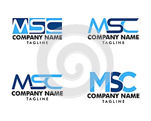 Set of Initial Letter MSC Logo Template Design photo