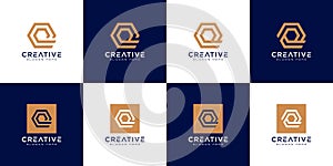 Set of initial letter Q logo design vector