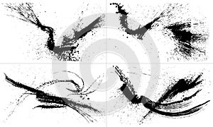 Set of ink art backgrounds. ink splash.