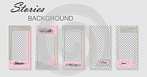 Set of instagram stories template.Design layout backgrounds for social media.Layout, cover templates for story .Mockup for instagr photo