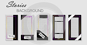Set of instagram stories template.Design layout backgrounds for social media.Layout, cover templates for story.Mockup insta. photo