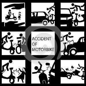Set of insurance on a motorcycle accident