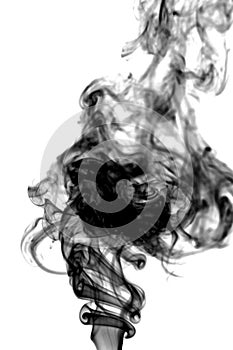 Smoke abstract photo, isolated on white background