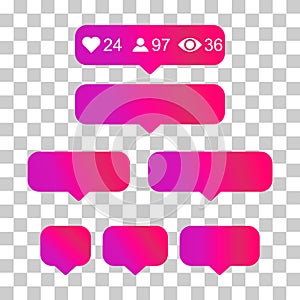 Set of Interface buttons for web design, social media icon symbol , vector illustration