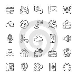 Set of Internet Doodle Vectors