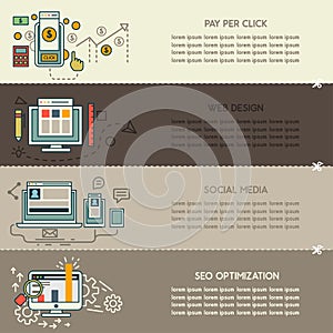 Set of internet technology banners