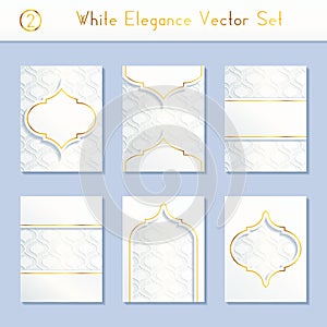 Set of intricate white brochure designs