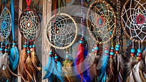 A set of intricately patterned dream catchers that are said to filter out nightmares and enhance pleasant dreams.