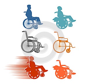 Set invalid. Collection of silhouettes of various disabilities a