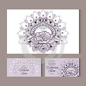 Set of invitation wedding cards with place for text