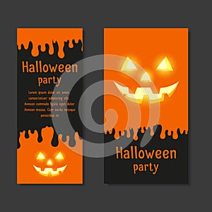 Set Invitational Template cards for Halloween parties