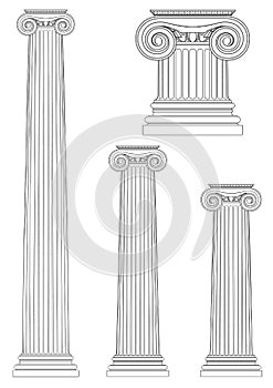 Set of ionic column , vector drawing
