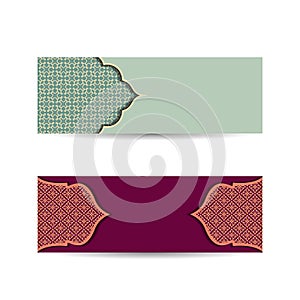 Set of Islamic design banners with pattern. Illustration Vector Graphic of template to welcome ramadan holy month of islam with