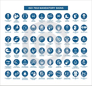 Set of iso 7010 mandatory signs