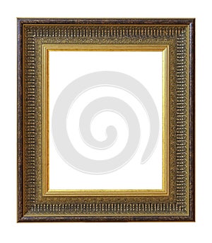 Set of isolated art empty frames in golden