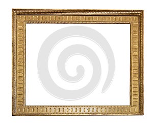 Set of isolated art empty frames in golden