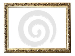 Set of isolated art empty frames in golden