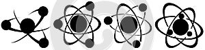 Set of isolated Atoms in black tones