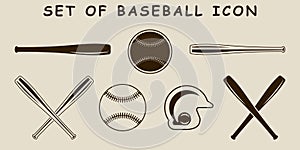 set of isolated baseball icon vector illustration template graphic design. bundle collection of various sport sign or symbol for