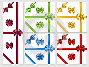 Set of isolated bow knots and favour ribbon