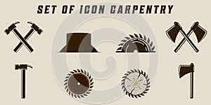 set of isolated carpentry icon vector illustration template graphic design. bundle collection of various carpenter tools or
