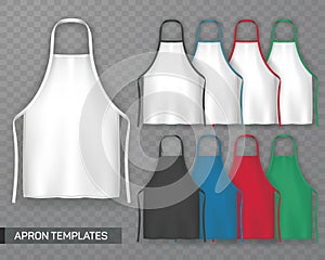 Set of isolated cooking apron or working uniform