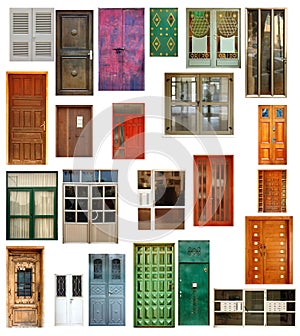 Set of isolated doors