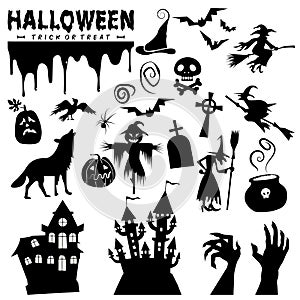 Set of Isolated Halloween Elements