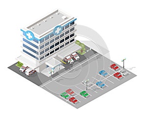 Set of Isolated High Quality Isometric City Elements on White Background . Vector Elements