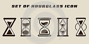 set of isolated hourglass icon vector illustration template graphic design. bundle collection of various retro clock time watch