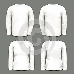 Set of isolated long sleeve tunic or shirt