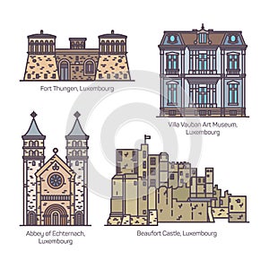 Set of isolated Luxemburg landmarks in thin line