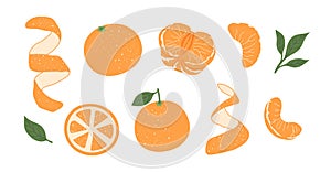 Set of isolated oranges icons photo
