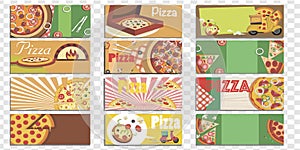 Set of Isolated Pizza Backgrounds