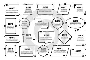 Sada skladajúca sa z citovať rámy. reč bubliny citát značky. prázdny kabica a citácie. webový denníček zverejniť šablóna. vektor 