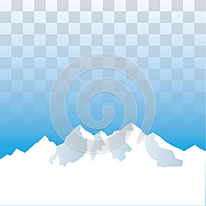Set of Isolated snow cap. Snowy elements on winter on transparent background. Vector template in cartoon style for your design. Sn