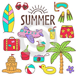 Set of isolated summer icon part 2