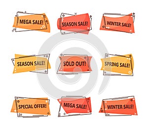 Set of isolated tags for clearance sale