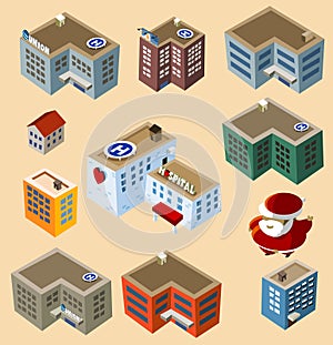 Set of Isometric Buildings.