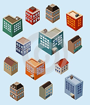 Set of Isometric Buildings