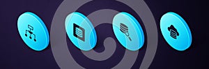 Set Isometric Cloud database, Server, Server, Data and Algorithm icon. Vector