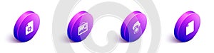 Set Isometric Document settings, Picture landscape, Cloud database and File document icon. Vector