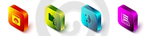 Set Isometric Failed access cloud storage, Folder and lock, Filter setting and Server, Data, Web Hosting icon. Vector