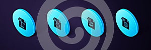 Set Isometric HTML file document, WAV, GIF and JS icon. Vector