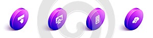 Set Isometric Keyboard, Web development, UI or UX design and Cloud computing lock icon. Vector