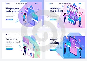 Set isometric landing pages, concept mobile application testing, mobile application development and setting up. For website