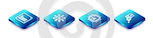 Set Isometric line Web developer programming code, Neural network, Processor CPU and Photo retouching icon. Vector