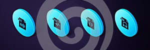 Set Isometric MP3 file document, CSS, and WAV icon. Vector
