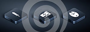 Set Isometric Sword for game, Computer mouse gaming and Computer monitor icon. Vector
