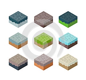 A set of isometric terrain